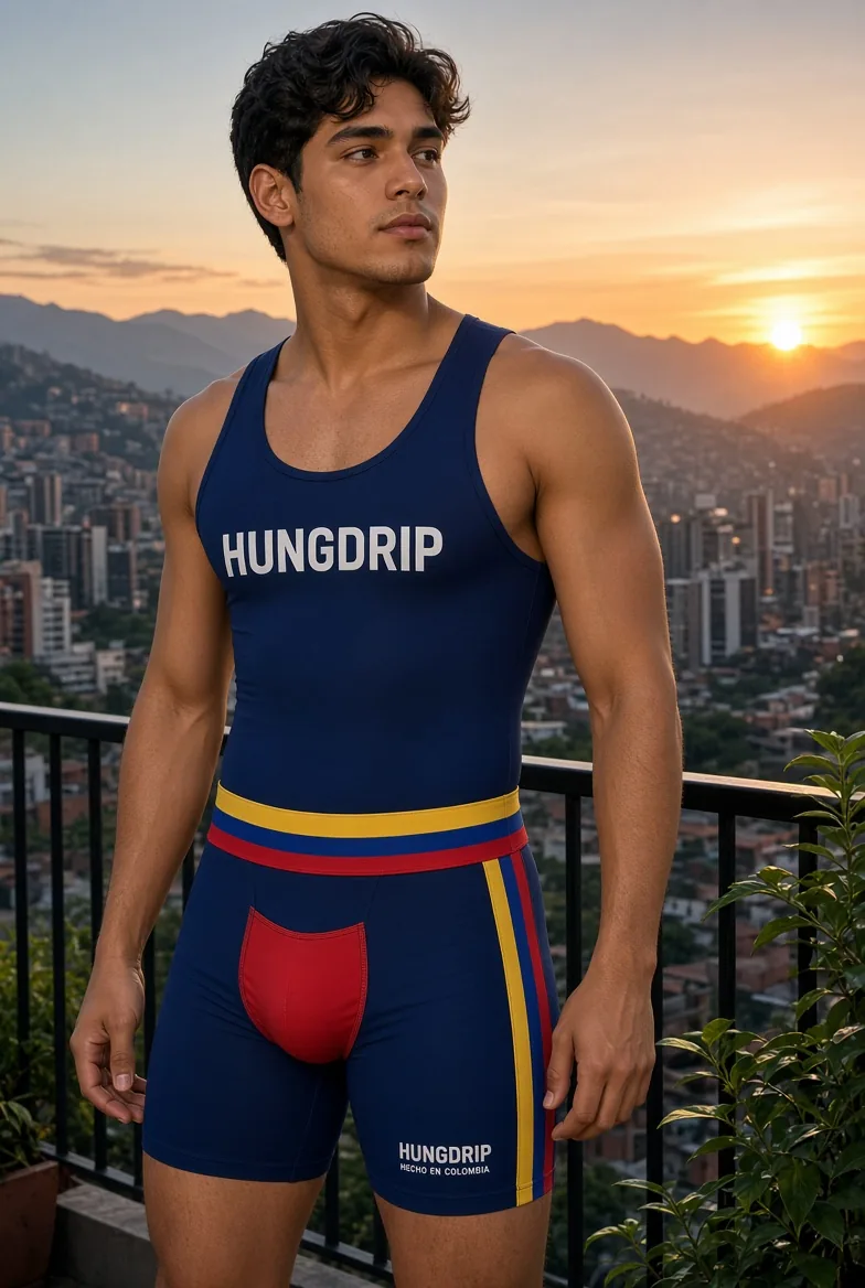 HUNGDRIP Tricolor Singlet with chest wordmark